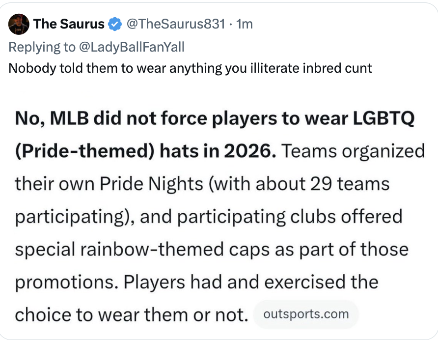 LadyBallFanYall's tweet photo. Oh, right, the crime was DEFACING the sacred rainbow.

This bitch is gonna cry over that shit and have the gall to call someone else a pussy. Simply amazing.

@TheSaurus831 https://t.co/XvSc6bZjLZ