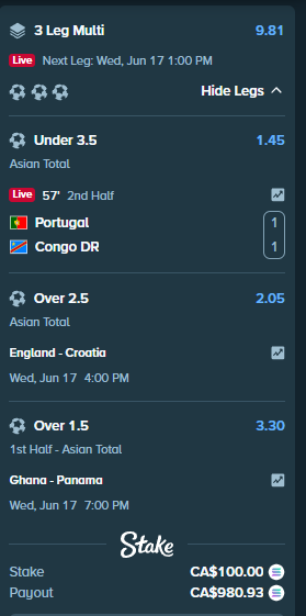 GambitStill's tweet photo. Just got home from work!

Time for a parlay!

If this hits on Stake, I'll give away $50 CAD to 1 winner. 

🩷 Like + Retweet this post
⚽️ Comment your favourite world cup team for a chance to win https://t.co/FRVs4NtE51