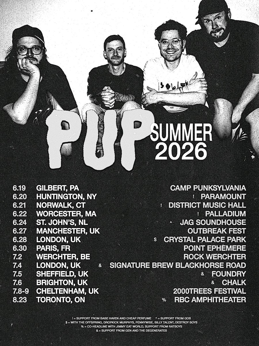 puptheband's tweet photo. ALL SHOWS THIS SUMMER IN ONE PLACE. STARTS THIS FRIDAY 🇨🇦🇺🇸🇬🇧🇫🇷🇧🇪 https://t.co/vCCZxW27KO
