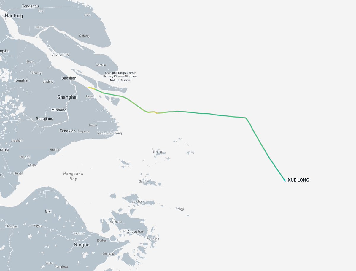 HKarl94's tweet photo. 🇨🇳Currently tracking the #Chinese icebreaker #XUELONG using https://t.co/ZoTaFQtsco. Departed the Port of Shanghai 17 June 2026. https://t.co/97gV1K0j25