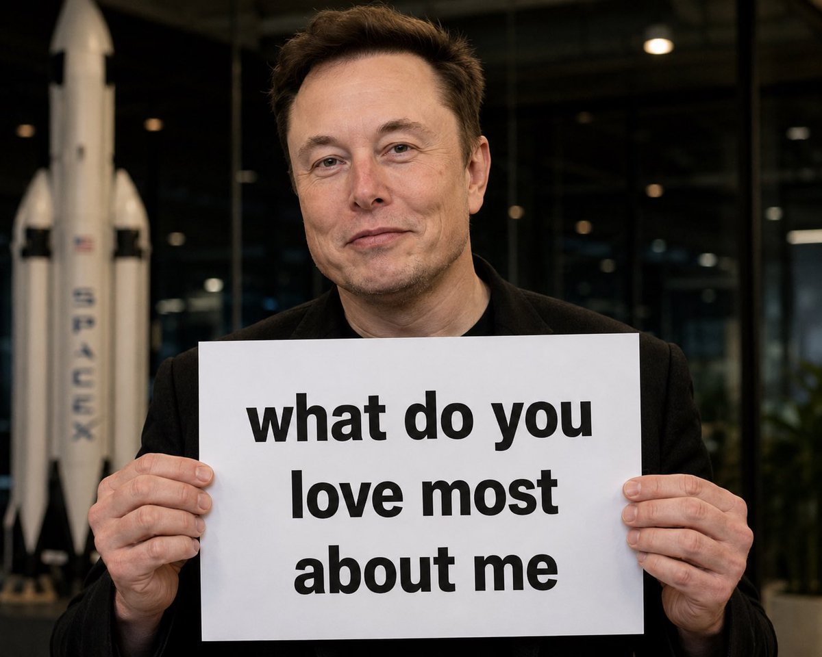 scopeofelon's tweet photo. Be Honest
What do you love most about Elon Musk

His Wealth 💰
His Smile 😊 
His Vision 🚀
His Sense of Humor 😄 https://t.co/5zeijYgJU3