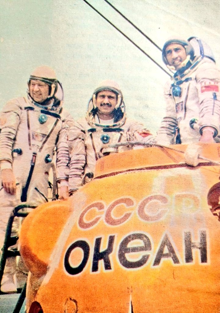 IndiaHistorypic's tweet photo. 1983 :: Indian Astronauts Rakesh Sharma and Ravish Malhotra Training at The Yuri Gagarin Cosmonaut Training Center In Russia ( U.S.S.R ) https://t.co/vaEj3ZSdAj