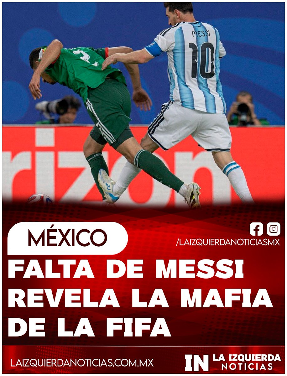 IzqNoticiasMx's tweet photo. !ERA EXPULSIÓN! La falta de Messi destapa la mafia de la FIFA, con un partido amañado que favoreció a Argentina. La expulsión habría modifica el resultados final. Quieren coronar a Messi por encima de Cristiano Ronaldo a cualquier precio. La  “victoria” de Messi queda manchada para siempre por las acusaciones de trampa.   #FIFAmafia #MessiVsRonaldo