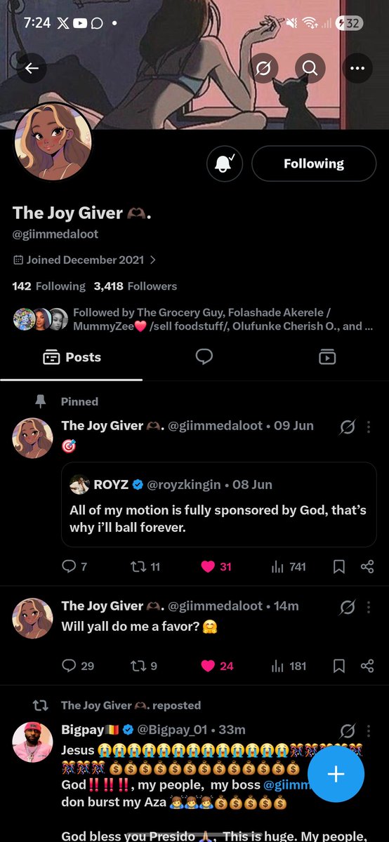 TheWiseHub's tweet photo. @Bigpay_01 @giimmedaloot Following 08133262356 mtn
God blessings shall never stop in your life @giimmedaloot . You will always be on top.
This birthday will not be your last @Bigpay_01 . Favour will locate you. https://t.co/G1zZdVYe69