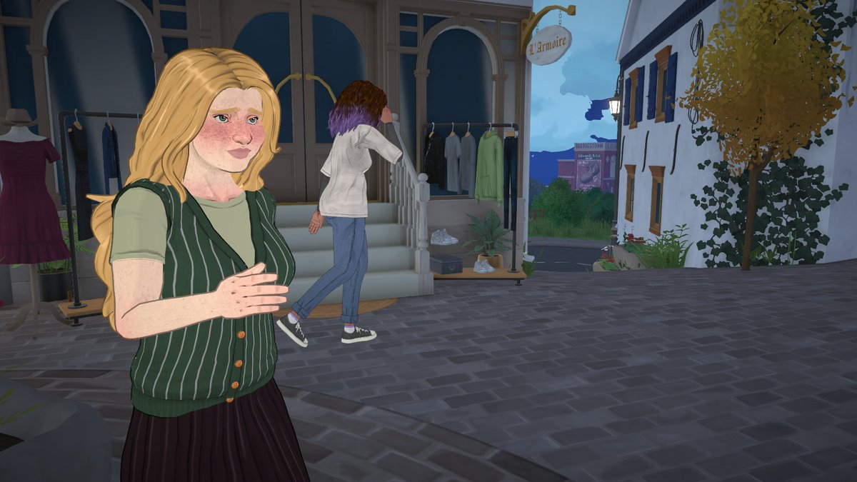 SimmerCharlie's tweet photo. Lottie tried flirting with Anisa but it ended up failing miserable, both girls embarrassed. They walked out of the antique shop shielding their faces from each other. 😭

#Paralives https://t.co/qFCG1fUREy