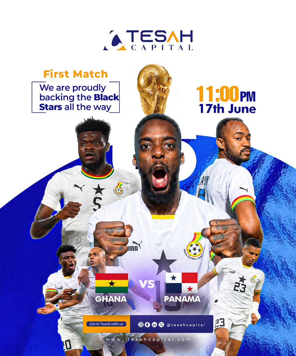 TesahCapital's tweet photo. Game day is finally here! 🇬🇭

We are proudly backing the #BlackStars all the way as they play their first match today. Let’s show the world the true Ghanaian spirit of resilience and excellence.

Drop a 🇬🇭 in the comments to show your support! Let's go, Ghana!⚽

#BlackStars https://t.co/Jkt0C1M766