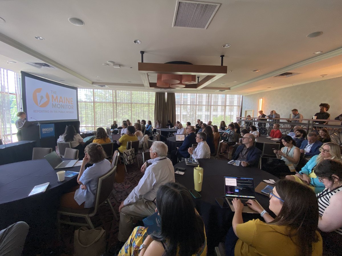 mainemonitor's tweet photo. Our editor spoke to a packed house at the @INN's #INNDays26 in Pittsburgh about tools and strategies for filling audience gaps in local #news. She highlighted our Monitor Local initiative, which provides coverage to meet the needs of people across western and downeast Maine. https://t.co/K2Jzhqv4z2