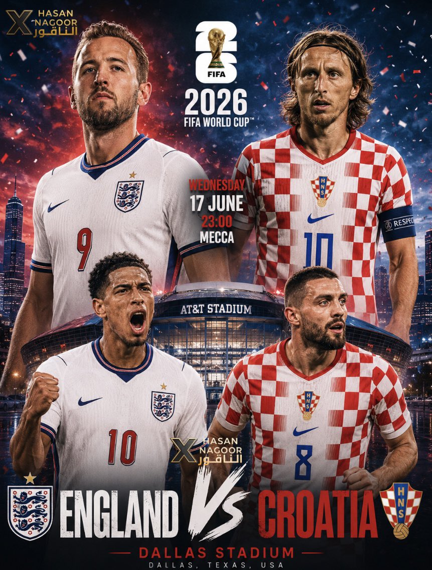 hasanalnaqour's tweet photo. 🚨🚨🚨🚨🚨🚨🚨🚨🚨🚨🚨🚨🚨🚨🚨

🇭🇷 كـــرواتـــيـا 🆚 إنــــجــلــتــرا 🏴󠁧󠁢󠁥󠁮󠁧󠁿

🏆 كـأس العالم 2026
⏰ الساعـة 11:00 مساء بتوقيت مكة 
🏟️ ملعب دالاس .. تيكساس
🎙️ علي سعيد الكعبي + جواد بده

عطني توقعك للنتيجة هنااااا ⬇️ 👇 https://t.co/hLUP37vdMM