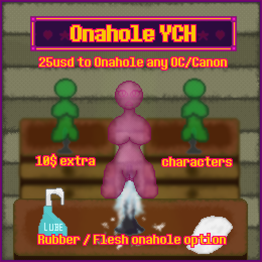 MilkyR29's tweet photo. NEW YCH! Do you want to become a simple sex toy, lose your limbs and be used for someone's else pleasure?~ Come and get Onaholed! you can even invite some friends~!

As usual, limitless slot on this one
Send a note if you are interested~
#YCH #Pixelart https://t.co/utPz0LnKTS