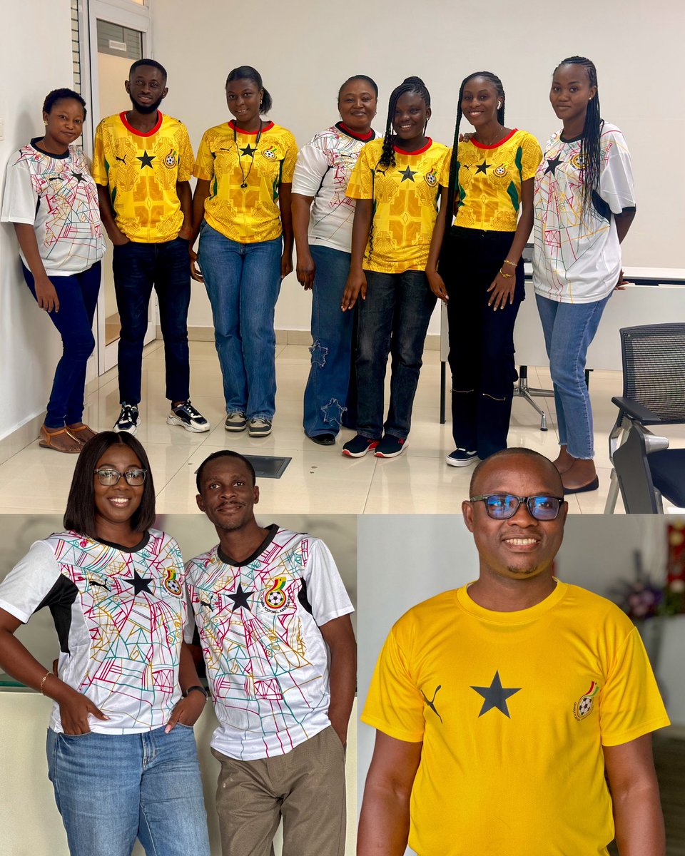 Starlifegh's tweet photo. Jerseys on, spirits high! We came together to support the Black Stars in grand style. Swipe through the team spirit. GO BLACK STARS! ๐ฌ๐ญโญ
#BlackStars #StarLife #YourSolidPartnerForLife #WorldCup 2026 https://t.co/TUMOlGCRUK