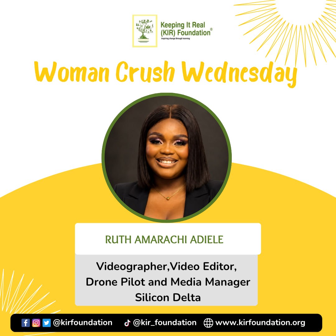 kirfoundation's tweet photo. Our #WomanCrush is Ruth Amarachi Adiele! 🌟

She is a Videographer, Video Editor, Drone Pilot &amp; Media Manager in @SiliconDelta!

She is passionate about creative excellence.

We celebrate you, Ruth, for strengthening visual communication and bringing stories to life!

 #WCW https://t.co/z3f8GKUvA3