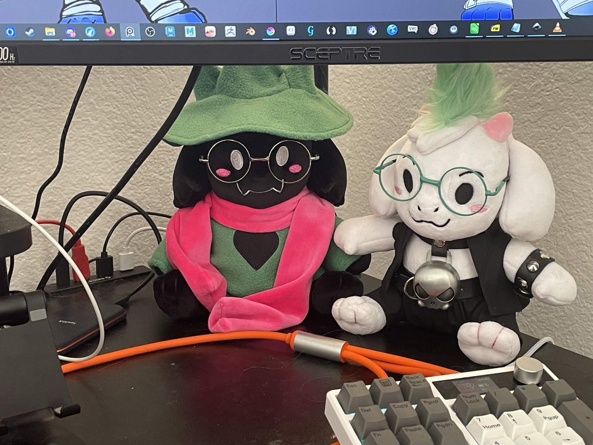 Bataghast's tweet photo. @TheArtGun Thats why I keep my Ralsies on my desk where I can see them. So they don't snap my neck before Chapter 5 comes out. (ಠ~ಠ) https://t.co/VGDp6X2bn1