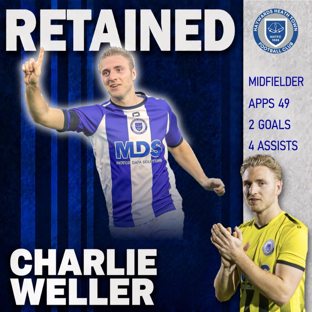 HHTFC's tweet photo. 𝙃𝙚𝙖𝙩𝙝 𝙧𝙚𝙩𝙖𝙞𝙣 𝙒𝙚𝙡𝙡𝙚𝙧 🤝

We’re delighted to announce that Charlie Weller has agreed to remain a heath player for the upcoming season!

#HHTFC https://t.co/avs0eBB556