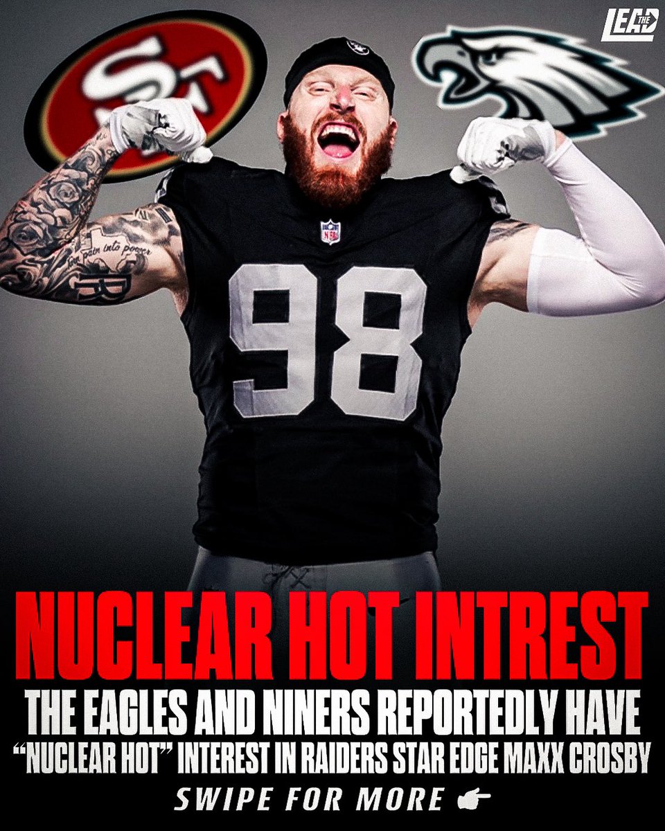 RaidersLead's tweet photo. .@HondoCarpenter says that the #Eagles and #Niners have “nuclear hot” interests in #Raiders star EDGE Maxx Crosby

"Okay, I am telling you there is a lot of interest in Maxx Crosby. Two teams specifically are nuclear hot: the Eagles and the #49ers... I certainly don't think it's far-fetched. I would not be shocked or surprised with a trade. Not predicting one, but I would not be shocked or surprised." -Carpenter

I still don’t believe a trade will happen, Maxx wants to be here and is excited to be on the team, he has said that numerous times now! 

Before the trade was canceled the #Ravens were set to give up their 2026 and 2027 first round picks, what would it take to trade for Maxx now?