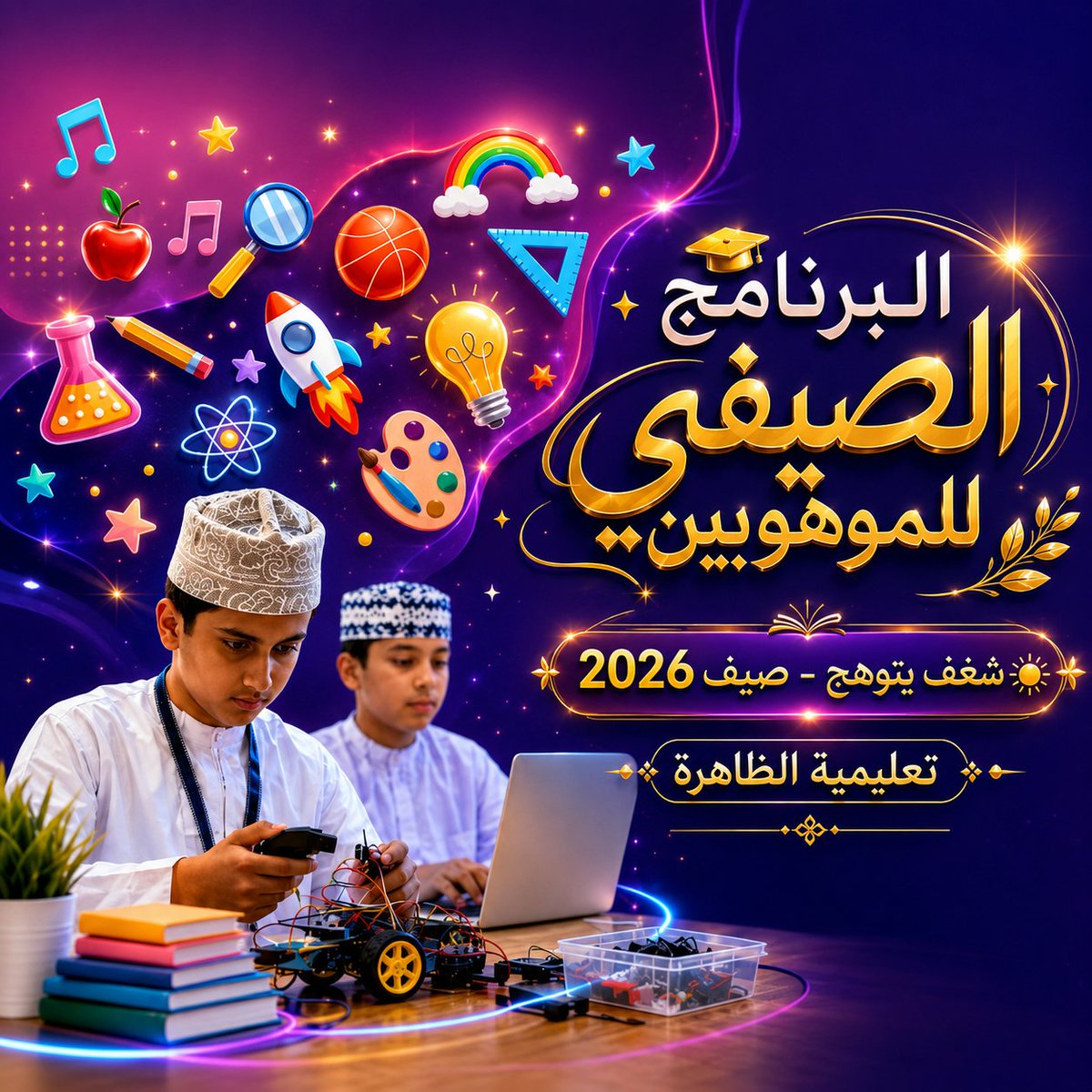 fares3874's tweet photo. تشرفت اليوم بتقديم ورشة ( الذكاء الاصطناعي في دعم الموهبة الطلابية ) ضمن فعاليات البرنامج الصيفي للموهوبين بمحافظة الظاهرة ٢٠٢٦ م
#تعليمية_الظاهرة 
#الذكاء_الاصطناعي https://t.co/lWjeWymPZg