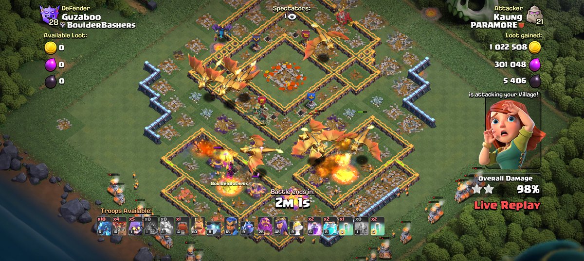 GuzabooRL's tweet photo. @ClashofClans How did I just get attacked with mass Golden Dragons and Furnaces?? 😵 https://t.co/coxqBp8v45