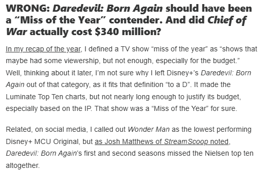 stream_scoop's tweet photo. We were featured in @EntStrategyGuy 's latest analysis, where he denotes that Daredevil: Born Again is officially, a flop.

You can find our full MCU analysis here:
https://t.co/056fDNpxaQ https://t.co/8hBMOSqPj2