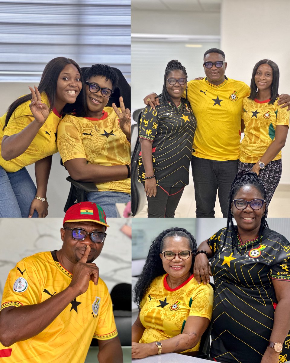 Starlifegh's tweet photo. Jerseys on, spirits high! We came together to support the Black Stars in grand style. Swipe through the team spirit. GO BLACK STARS! ๐ฌ๐ญโญ
#BlackStars #StarLife #YourSolidPartnerForLife #WorldCup 2026 https://t.co/Gw4iqxZVPK