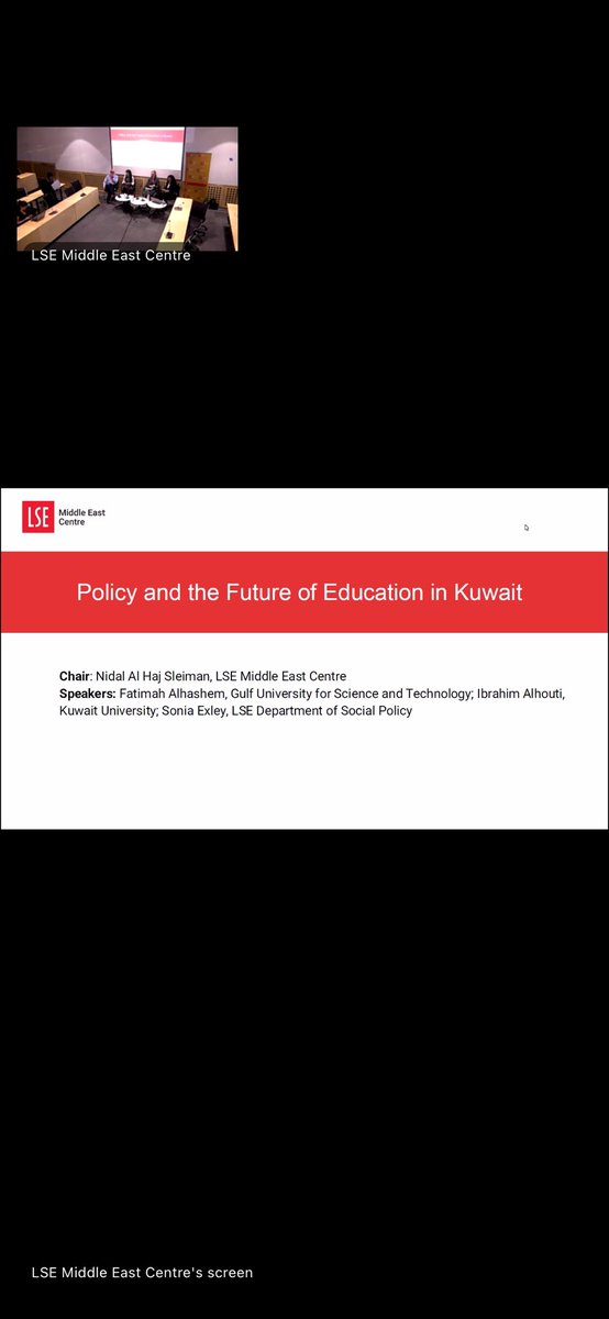 salmanzayed's tweet photo. Enjoyed attending the @LSEMiddleEast  webinar on the future of education in Kuwait. An insightful discussion on educational reform and policy. Many thanks to Dr. Nidal Al Haj Sleiman for moderating and to @ib_alhouti &amp; @falhashem for their valuable contributions. https://t.co/LOQCBh6IaH