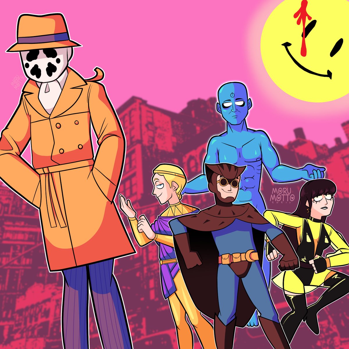 _morumotto_'s tweet photo. Who tf watches these guys #Watchmen https://t.co/r3jybuRM3i