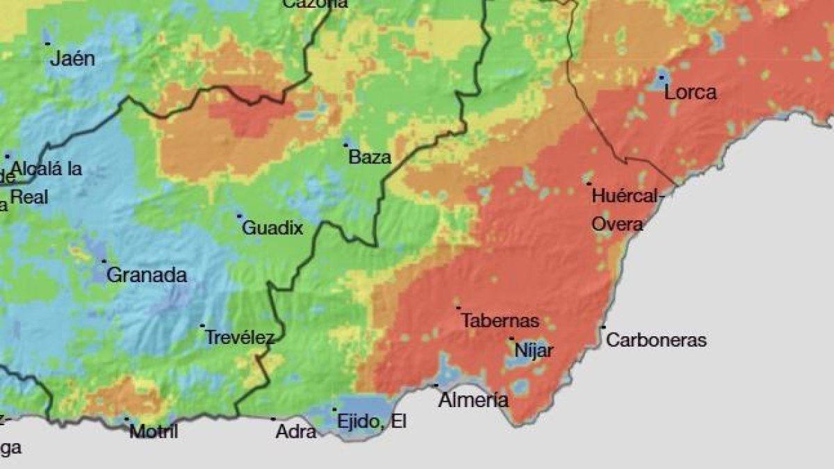 lavozdealmeria's tweet photo. Peligro en Almería: decenas de municipios están en riesgo extremo de sufrir incendios forestales esta semana https://t.co/eeH9rZAjHs https://t.co/o7BqDUZuHB