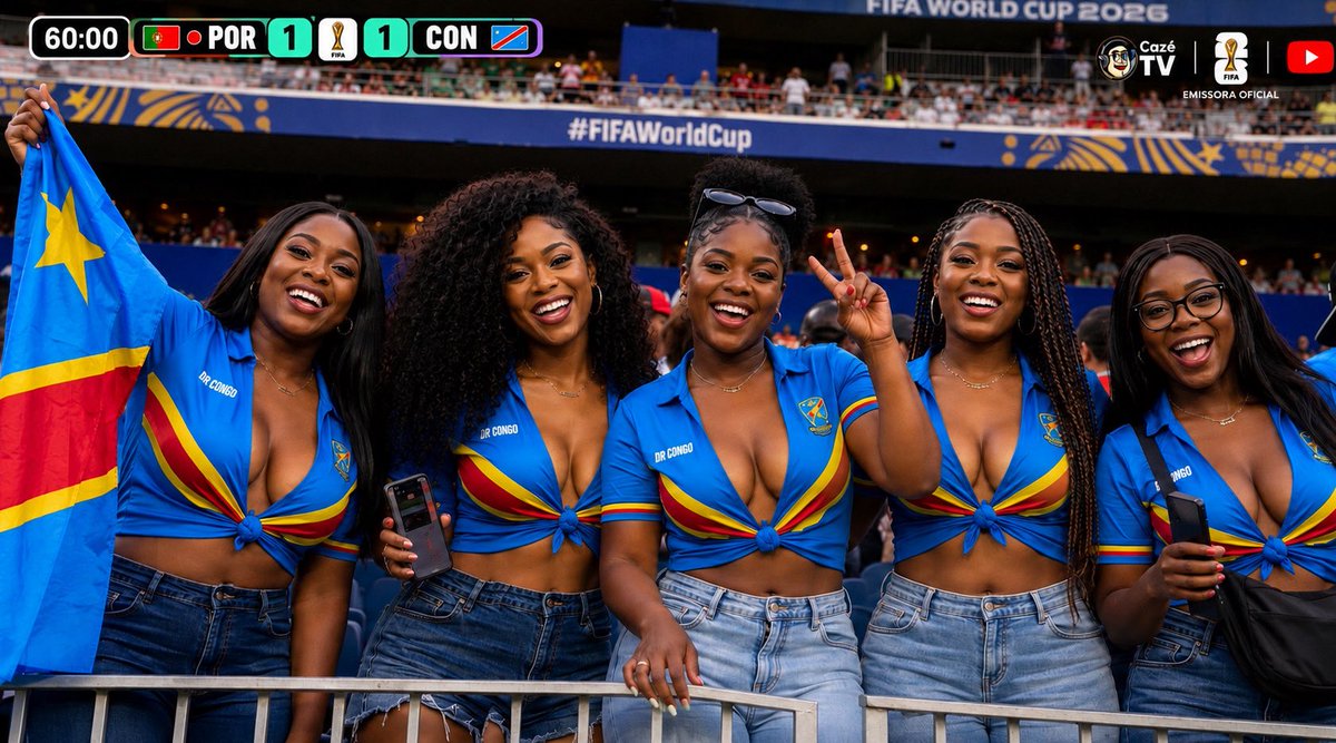 iasexyy's tweet photo. DR Congo fans LOST THEIR MINDS after the dramatic equalizer against Portugal! 🇨🇩🔥⚽ https://t.co/PWsWD3Wm7m