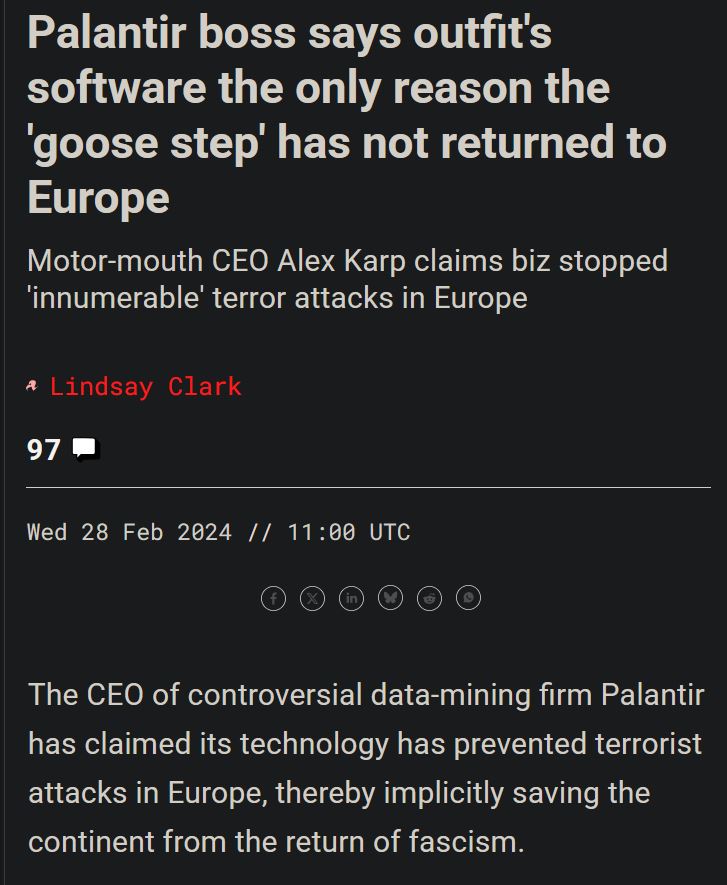 GasMaskNat's tweet photo. Daily reminder that Palantir is guilty in the Rape Gangs tragedy, and the owners should be held accountable. They bragged about stopping White Nationalism in Europe which would have prevented these horrors.
Alex Karp and Peter Thiel are guilty. Palantir must be broken up and destroyed.