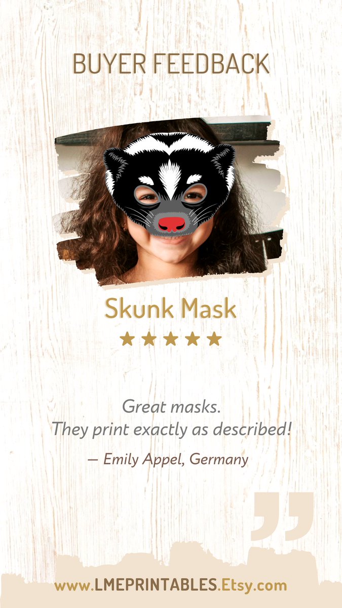 lmeprintables's tweet photo. Skunk Mask Printable Forest Costume Animal Halloween Woodland Stink Badger Polecat Birthday Craft Party Favor Activity Carnival Kid Adult https://t.co/fWuCQZKXdK via @Etsy #skunkmask #skunkcostume #lastminutecostume #animalmasks #halloweenmasks #birthdaypartymasks #schoolactivity https://t.co/aLz1F4R3GI
