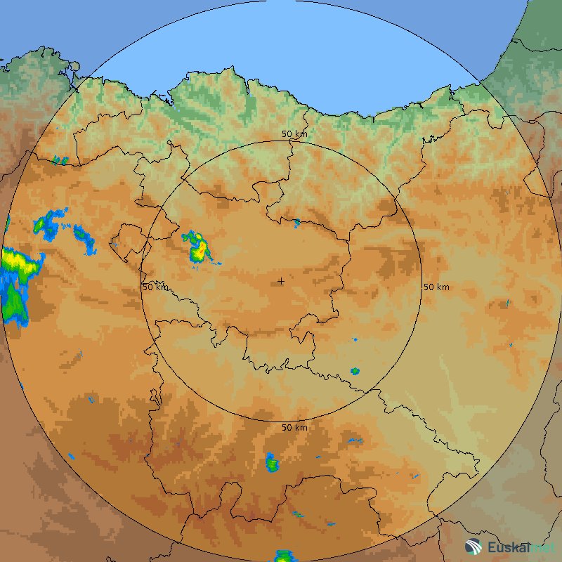 Euskalmet's tweet photo. 💧📡#Orain #Ahora #euria #Kapildui 

✅ Trumoi-ekaitz isolatuak barnealdean

✅ Tormentas aisladas en el interior

📌 Subijana: 4.4 mm 10 minutuan https://t.co/jnSTYzPdre
