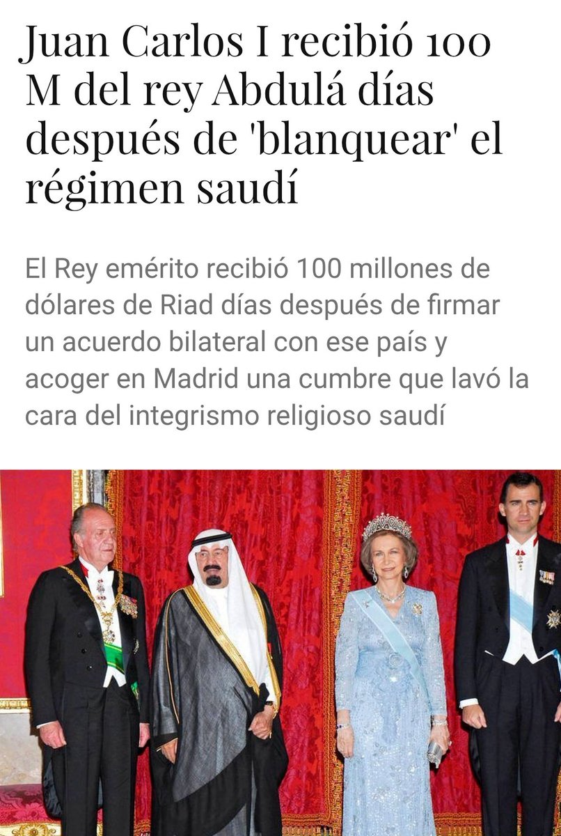 Sinolodigo2's tweet photo. Que a los mismos que les parece maI lo del regalo al emérito por el rey Abdulá les parece bien lo del regalo del rey Abdulá a ZP. https://t.co/TCGPa03Rdt