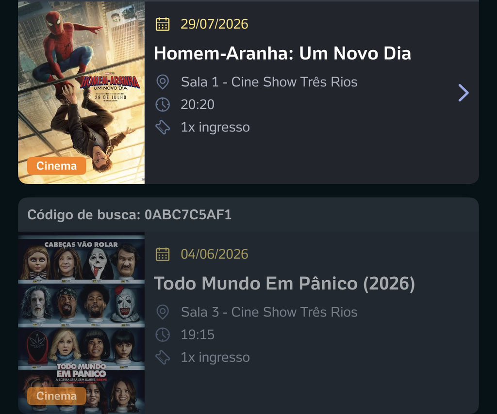 Sullyvan_Pollo's tweet photo. Até que fim comprei o ingresso pro #spiderman #spidermanbrandnewday https://t.co/cIOXkrm329