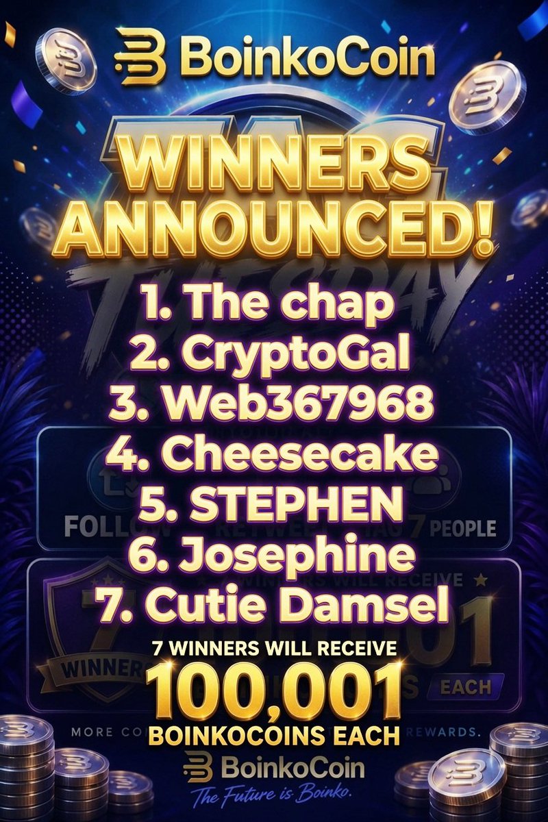 BoinkoCoin's tweet photo. 💰 🤑 💸 💲 🪙 💶 💰 🤑 💸 💲 🪙 💶 

Congratulations to all our lucky winners 🏆 

Thanks again to everyone who participated and we apologies if you didnt win this time.....but its only 6 days till Tuesday 🥳 

I will DM all winners 😃 https://t.co/S8kF9adyHi