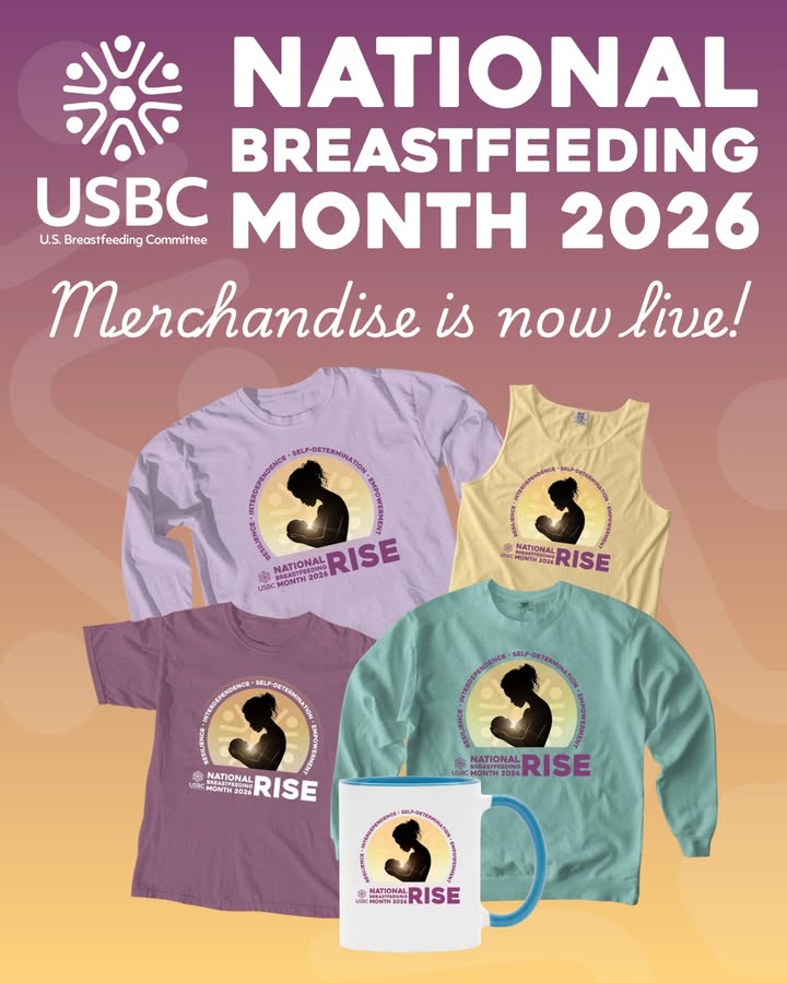 USbreastfeeding's tweet photo. We're excited to share that our 2026 National Breastfeeding Month merchandise collection is now live! https://t.co/csvTmBNJlf

Show your support for the First Food field and help spread this year's theme, RISE: Resilience, Interdependence, Self-Determination, Empowerment. https://t.co/RmlO0c9mEL