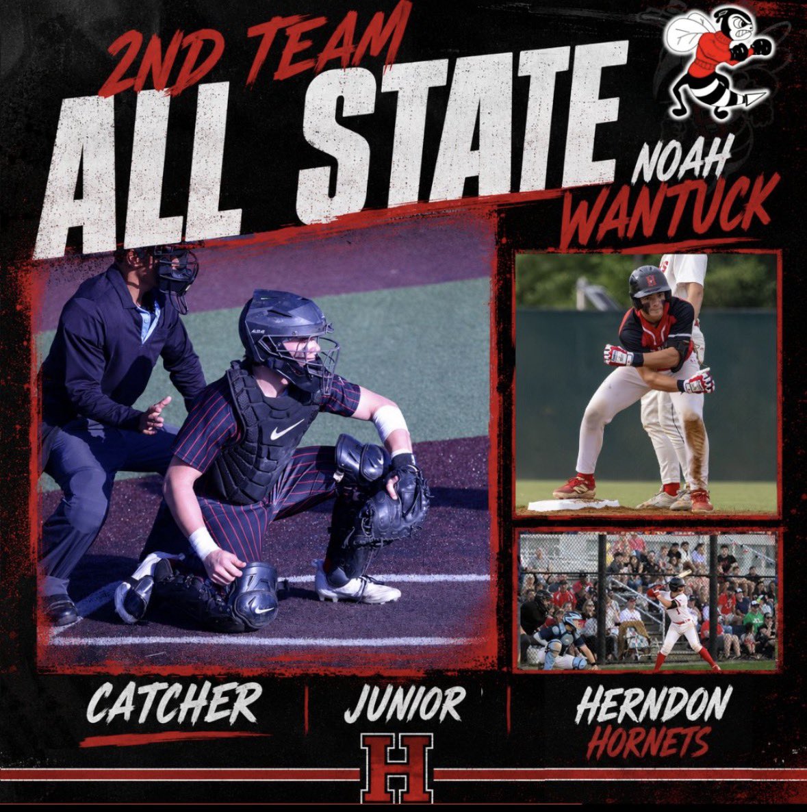 NoahWantuck27's tweet photo. Honored to be named 2nd Team All-State. Thanks to my coaches, family, and teammates for an unforgettable season. Finished the year batting .420 (34-81) with 10-22 SB/ATT behind the plate. 
@HHornetBaseball @ksallday19 @JJonesPBVADC @ekbaseball571 @NOVAPremierBB @eddiegmu12 https://t.co/cbg0xMsYCz
