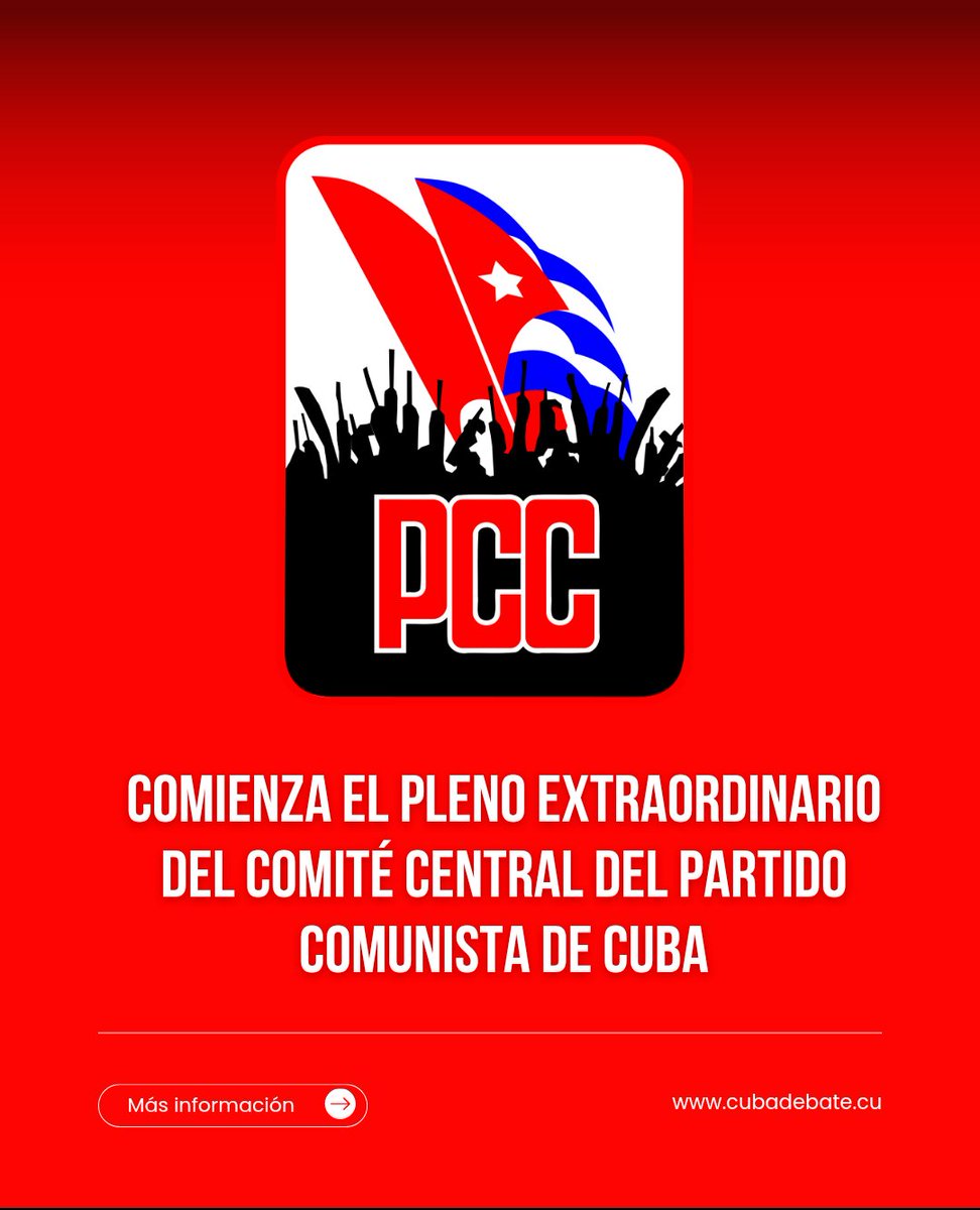 cubadebatecu's tweet photo. ✅️ El Pleno Extraordinario del Comité Central del Partido Comunista de Cuba (PCC) inició este miércoles 17 de junio de 2026. https://t.co/2Yj9HkN3Xz