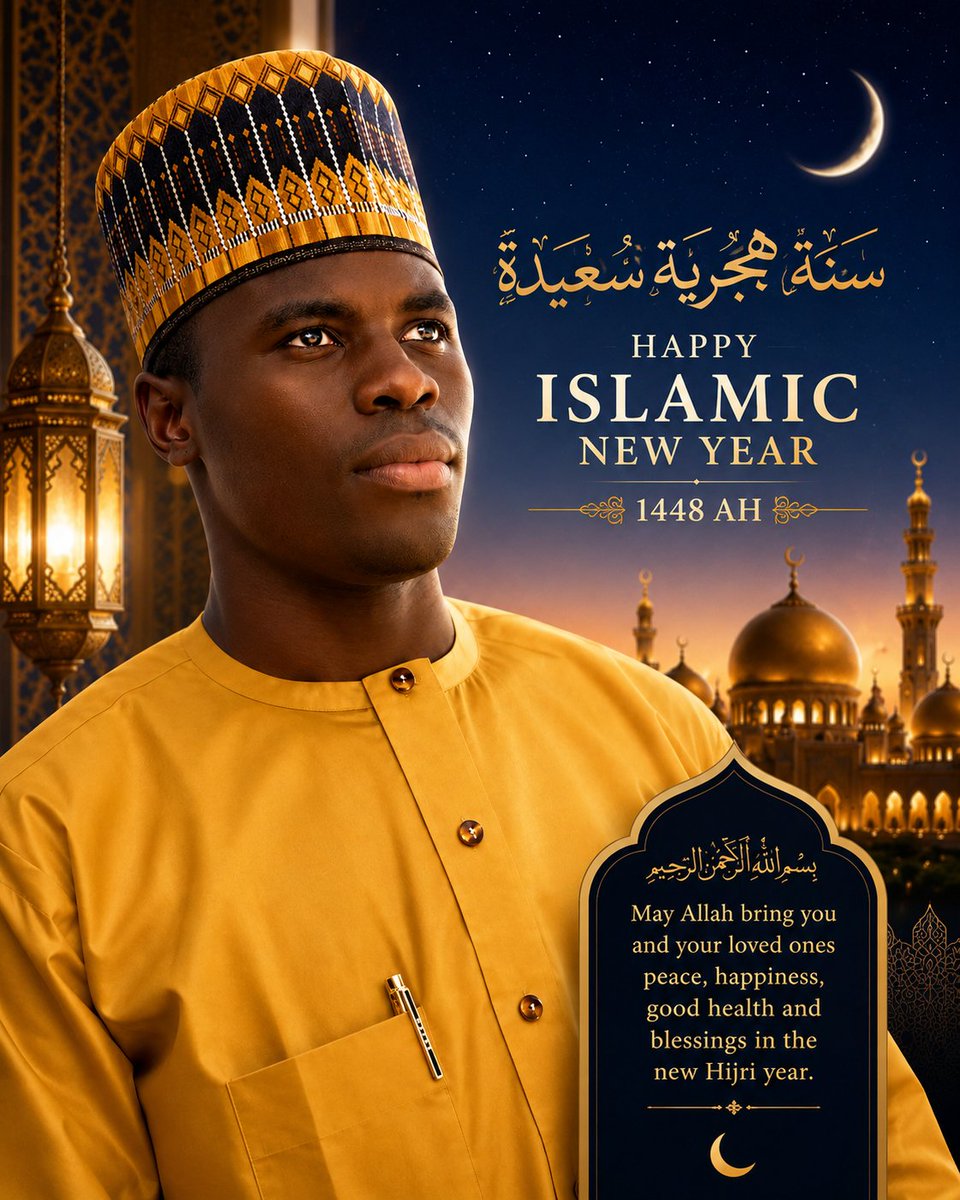IbrahimGoniBuk6's tweet photo. Happy Islamic New Year 1448 AH 

As we welcome the new Hijri year, may Allah fill our hearts with faith, our lives with barakah, and our homes with peace and happiness.

May He forgive our past, accept our good deeds, guide us to the Straight Path, and protect us from every harm https://t.co/ROPKAHqusm