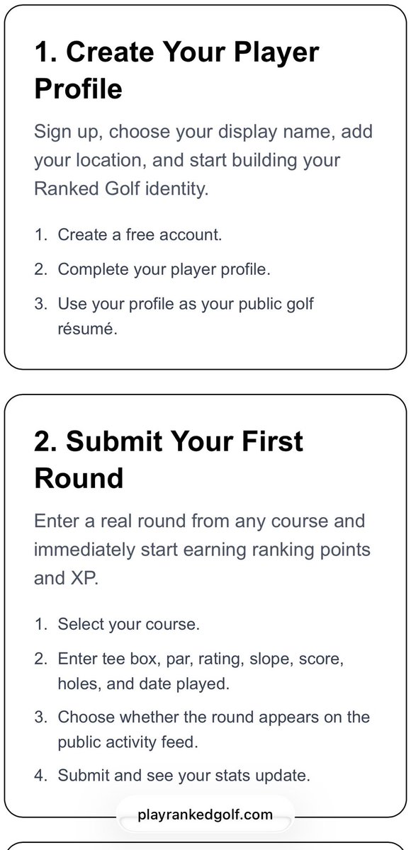PlayRankedGolf's tweet photo. How Ranked Golf works: https://t.co/claDsjoKdw