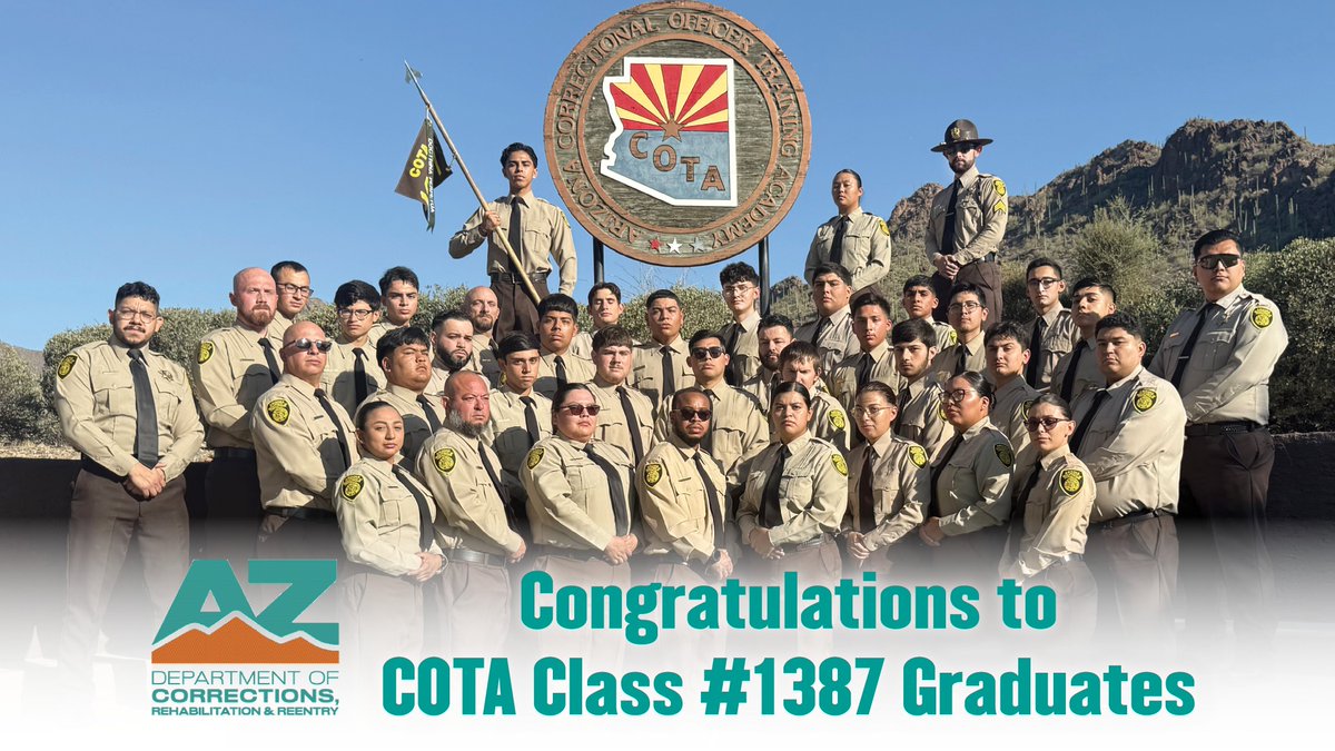 AZCorrections's tweet photo. Congratulations to our 36 graduate officers from COTA Class #1387. Welcome to the ADCRR family! https://t.co/uudI8fMfRh