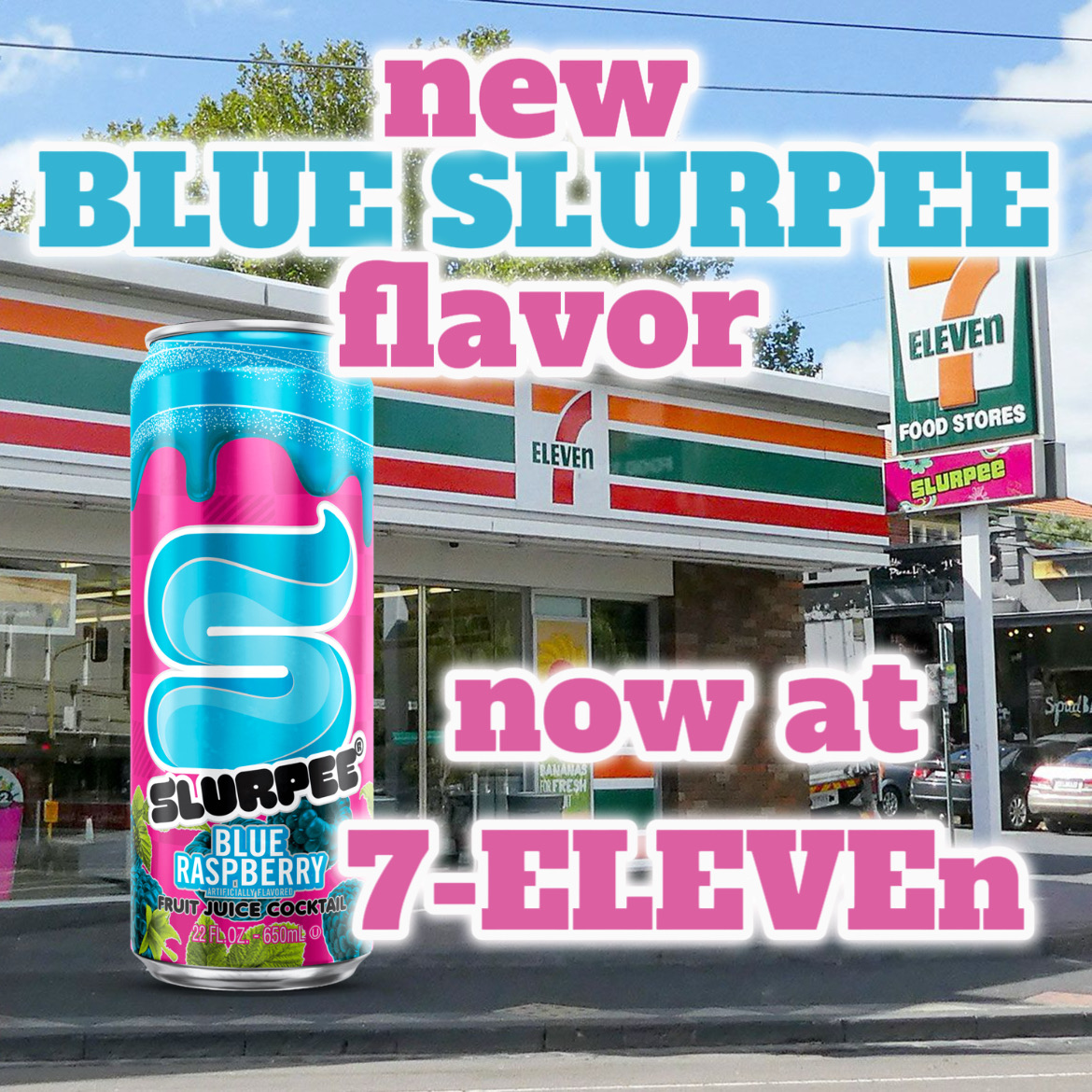 DrinkAriZona's tweet photo. yo shoutout to @7ELEVEn they let us put blue flavor in a can https://t.co/FF0xb5JlTP