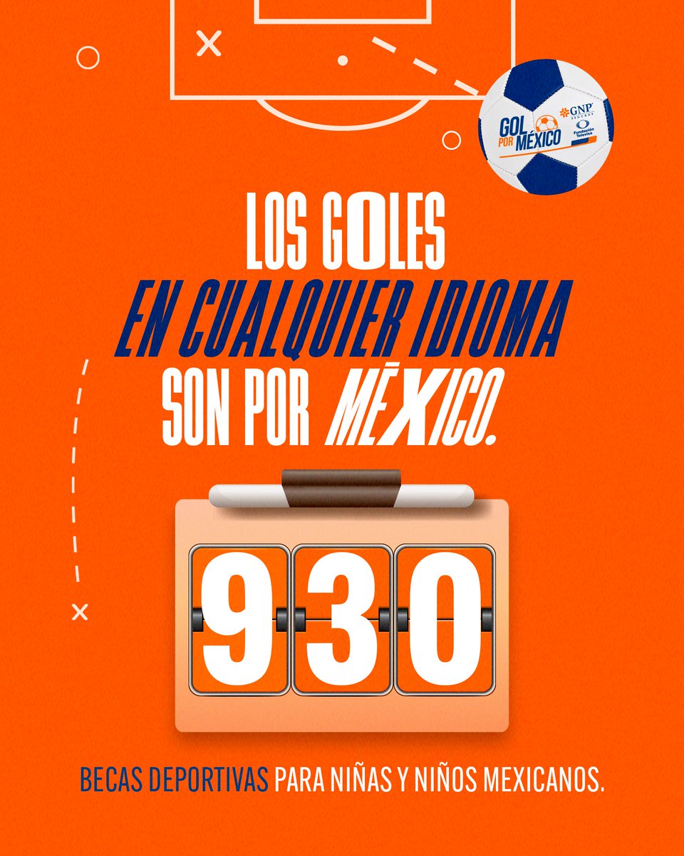 TUDNMEX's tweet photo. ¡En esta fiesta del fútbol, los goles en cualquier idioma son por México! Ya van 930 becas deportivas para niñas y niños de comunidades vulnerables con los goles acumulados, gracias al programa social #GolporMéxico de @GNPSeguros  y @fundtelevisa . ¡Vamos por increíbles #JugadasQueCambianVidas #CreeEnTi!