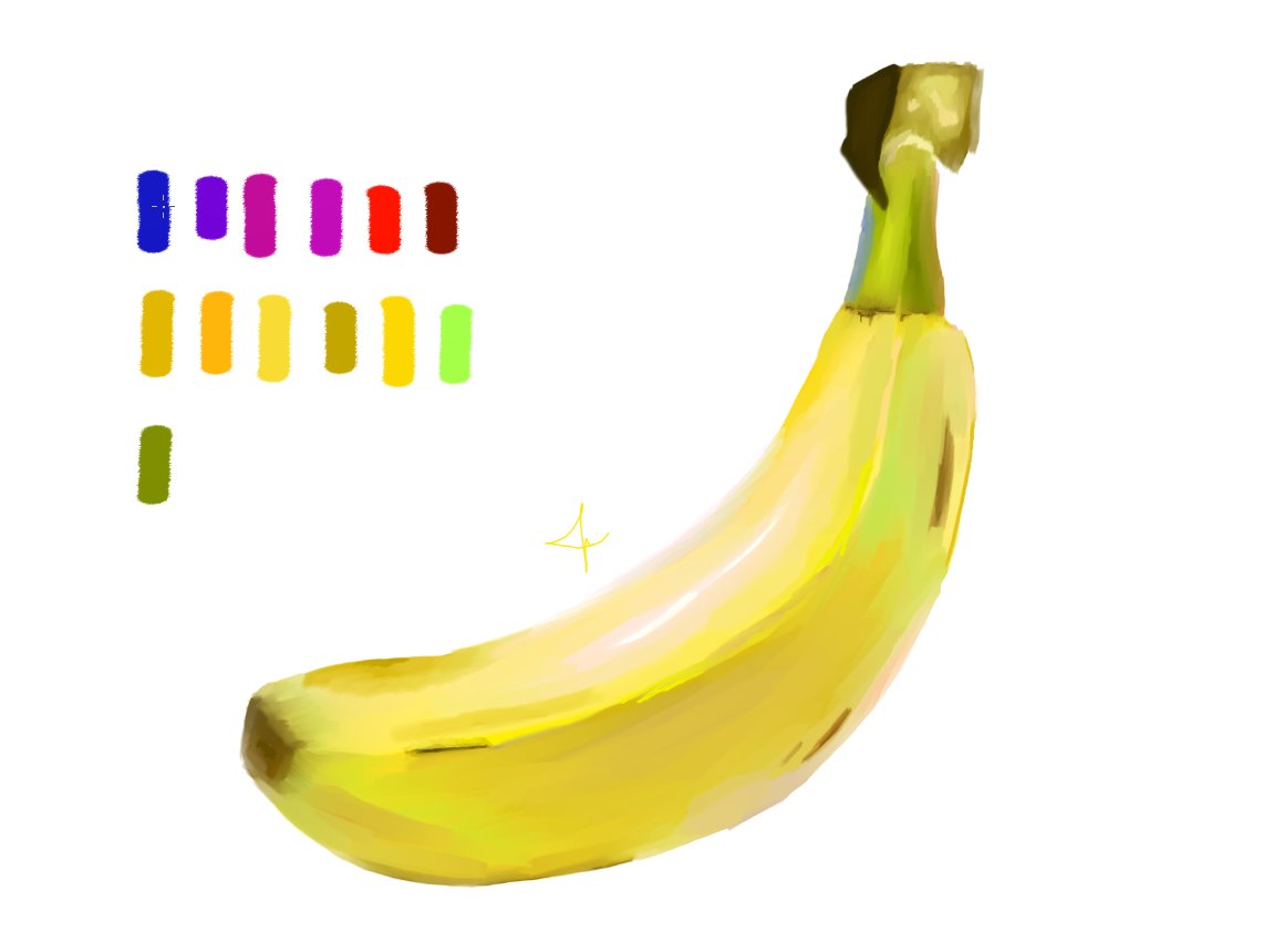 kiritoshiro2's tweet photo. Day 2 Practicing Colors ( banana ) #art, #banana https://t.co/sDQKYFUCos