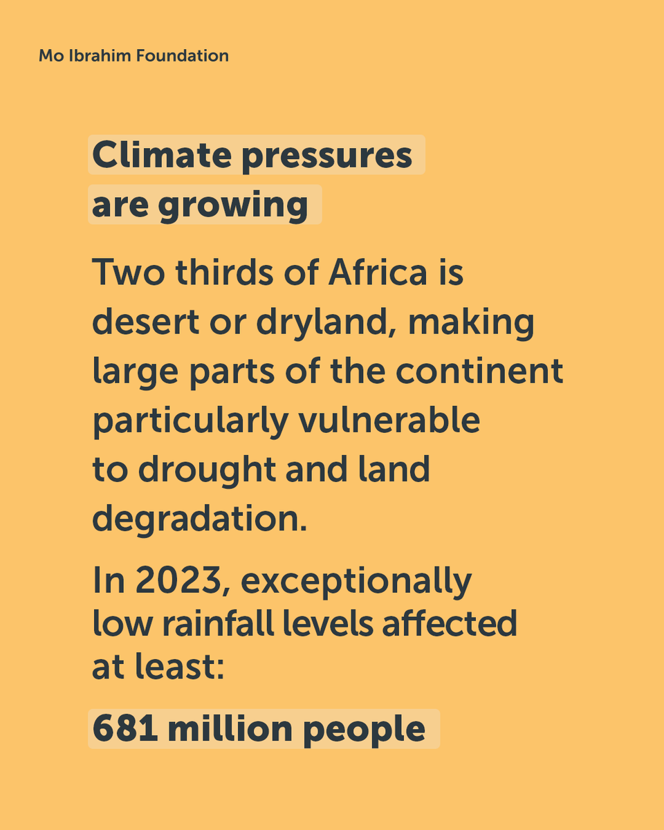 Mo_IbrahimFdn's tweet photo. 🌍 What does climate change mean for food security in Africa?

On #WorldDayToCombatDesertification explore our data on drought and desertification across Africa 👇

📘 https://t.co/akSwtB98Qw https://t.co/8sbUBYelJ1