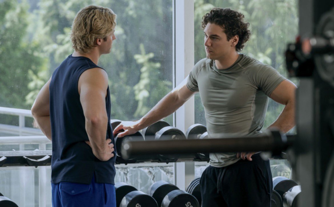 offcampusseries's tweet photo. GQ: “Garrett talks about consent while bench-pressing. Why do you think audiences have responded so strongly to a male character who is confident, masculine and also emotionally articulate?”

BC: “Unfortunately, when it comes to masculine representation in media, the Garett of it all is pretty rare, which is a real bummer. I think the [cultural] ether has identified the struggle in that representation via Garrett and his story in Off Campus. The sad thing is we have a bit of a desert for men who contain multitudes in media. I was really grateful to get to play Garrett and to lend my sensibilities to the character, because I have a really high bar for men in my life, and Garrett is the type of guy that I would be friends with.”

“I think a lot of people have felt a little starved for somebody who is so comfortable in their masculinity that they're also comfortable in their femininity. And somebody who leads with empathy from a position of power – like in the dynamics at school and on the hockey team – is just refreshing for audiences to see. It's also important for audiences to see, for women to see — and for men, young men, to see as an example. It just struck the zeitgeist because the zeitgeist was asking for it.”https://t.co/dNnLSvO2Uv