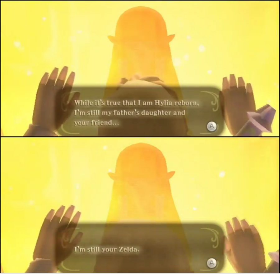 Happy_Bullets's tweet photo. "While it's true that I am Hylia reborn, I'm still my father's daughter and your friend... I'm still your Zelda" https://t.co/uHrxAsbl6b