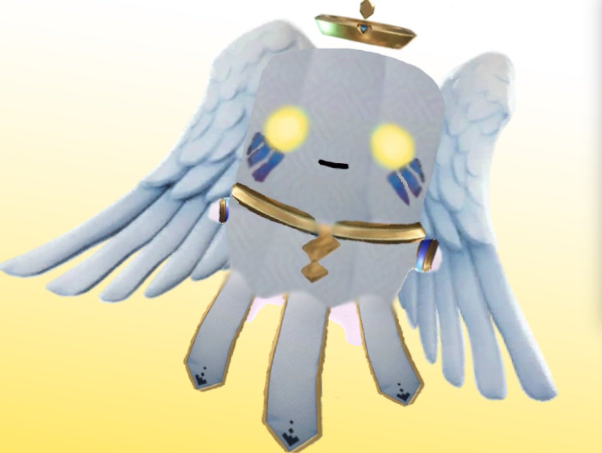 Tubbyman6's tweet photo. Here's my submission for #DesignASprite : 
The Angel Sprite

(because we have a demon sprite already lol)

Their associated power is that you get passive shield regen for being outside of combat for a certain amount of time

I 🩷 my poorly photoshopped child

#Fortnite https://t.co/xvLMlXMGfH