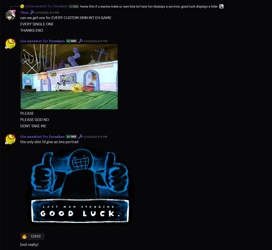 Robo570570's tweet photo. @number1robinfan @Enoderen I'm not sure about skins with LMS's specifically but I think at least bluudud will because of this art in the server https://t.co/6YMalBPkhf