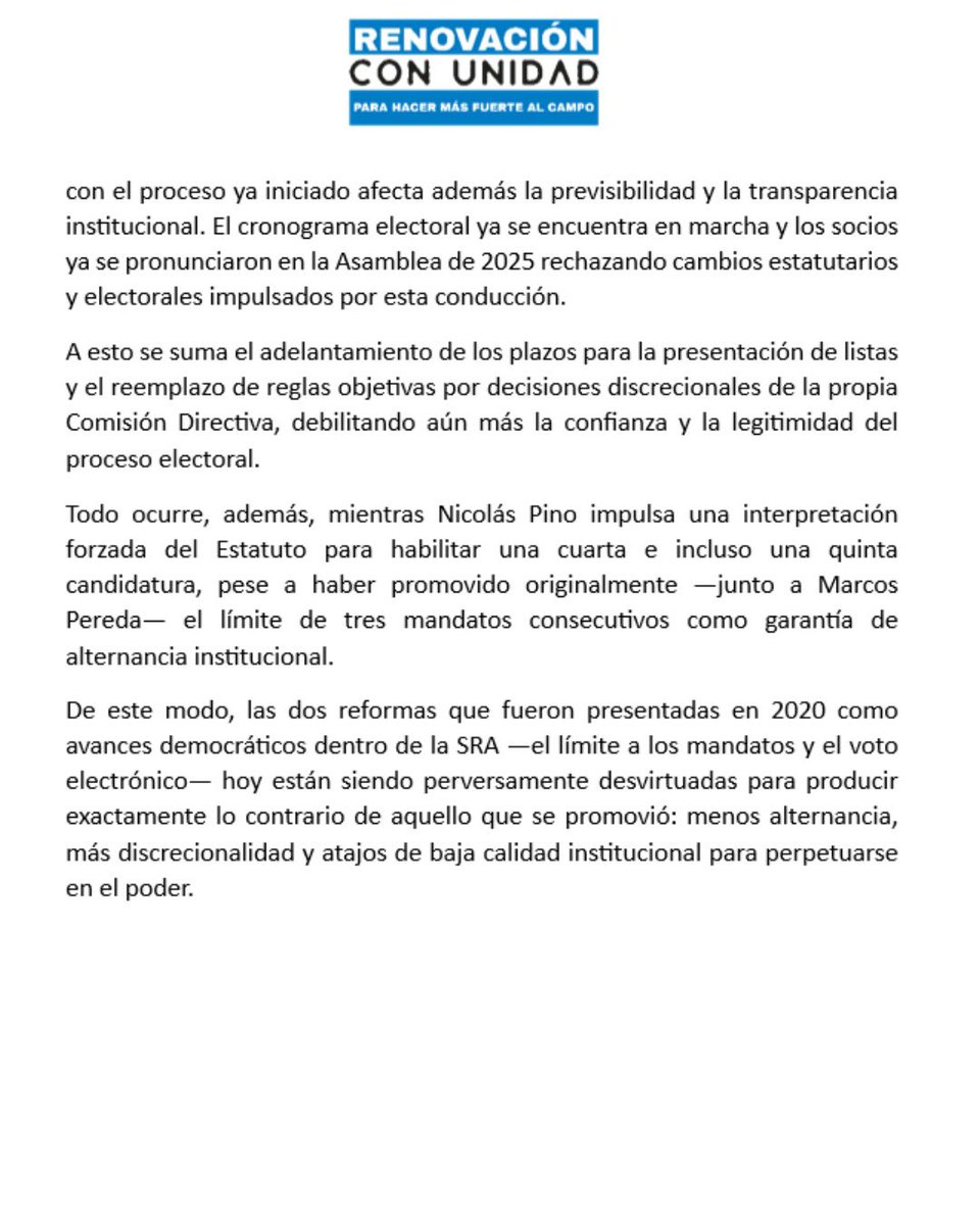 Renovconunidad's tweet photo. Compartimos comunicado de prensa de Renovación con Unidad 👇 https://t.co/LE7yXcZeI8
