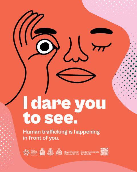 BCRCMP's tweet photo. #BCRCMP - BC RCMP support new anti-human trafficking awareness campaign "I Dare You to See" https://t.co/9lGQaynzlr https://t.co/1Zy2hZDaxa