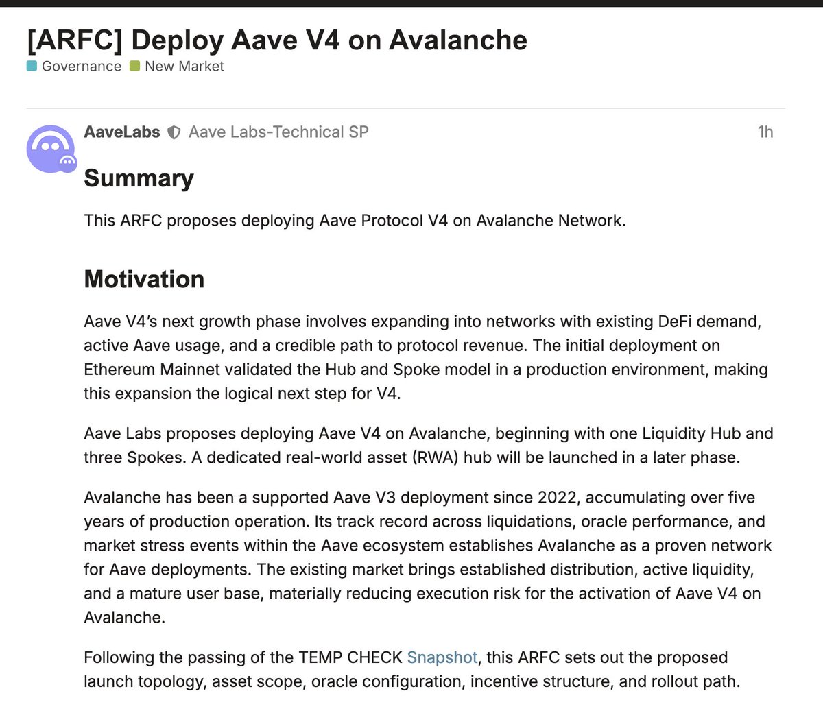 cryptoreine's tweet photo. watching the Aave V4 -> @avax RWA Hub take shape &amp; thinking about every JAAA, VBILL, BUIDL, etc. position that now has a native, risk isolated place to be productive... https://t.co/KZic4Va0Df