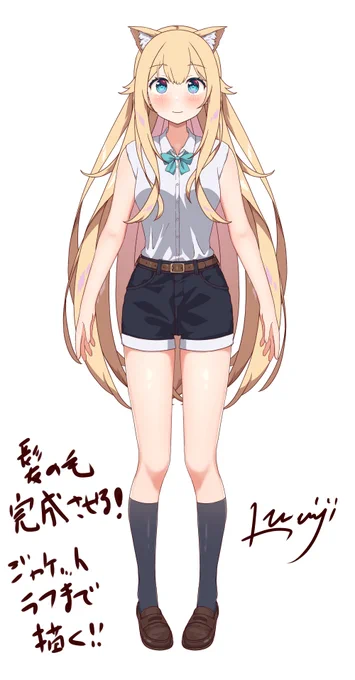 このあと06:35～ #新人Vtuber ラフから自分のモデル制作します!! 今日は後ろ髪完成、ジャケットラフまで描きたい!!